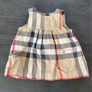 Burberry Baby Girl Novacheck Checkered Cotton Sleeveless Dress
